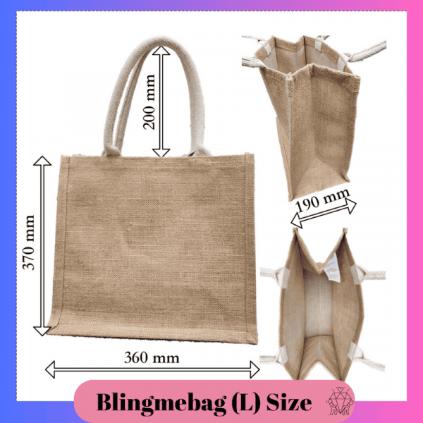 Blingmebag Large Jute Bag Dimension