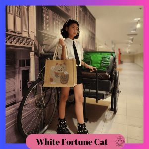 Blingmebag White Fortune Cat (L) (2)