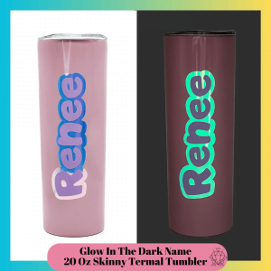 20 Oz Skinny Stainless Steel Vacuum Mug with custom color changing name