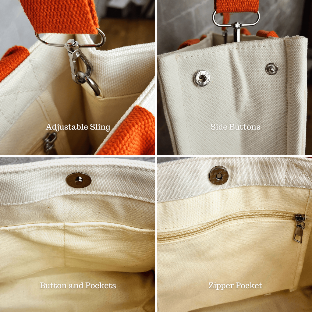 Blank canvas crossbody sling bag feature