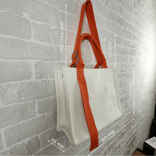 Blank canvas crossbody sling bag dimension