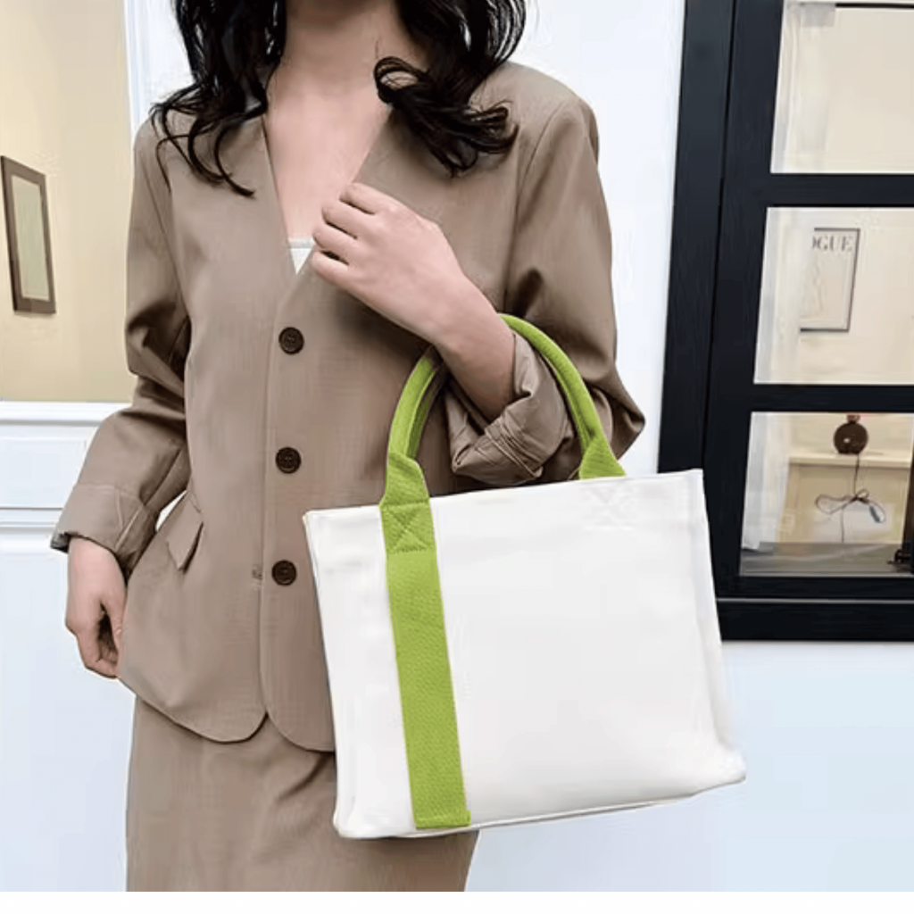 Canvas crossbody sling bag model green