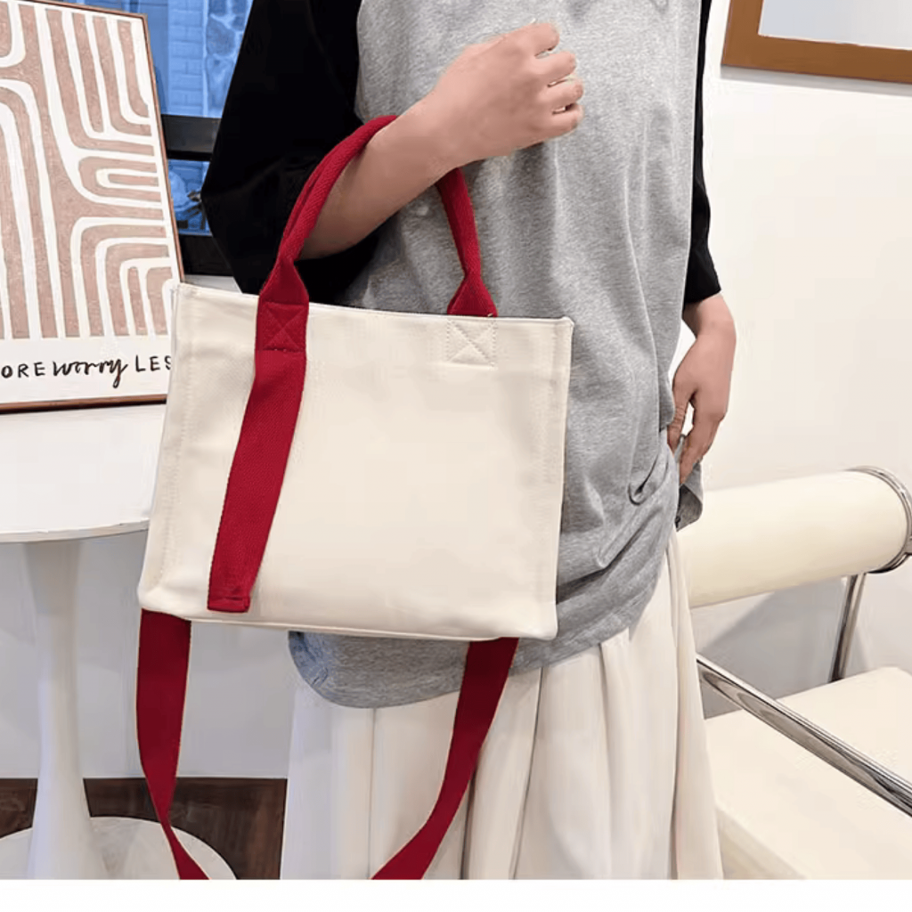 Canvas crossbody sling bag model red