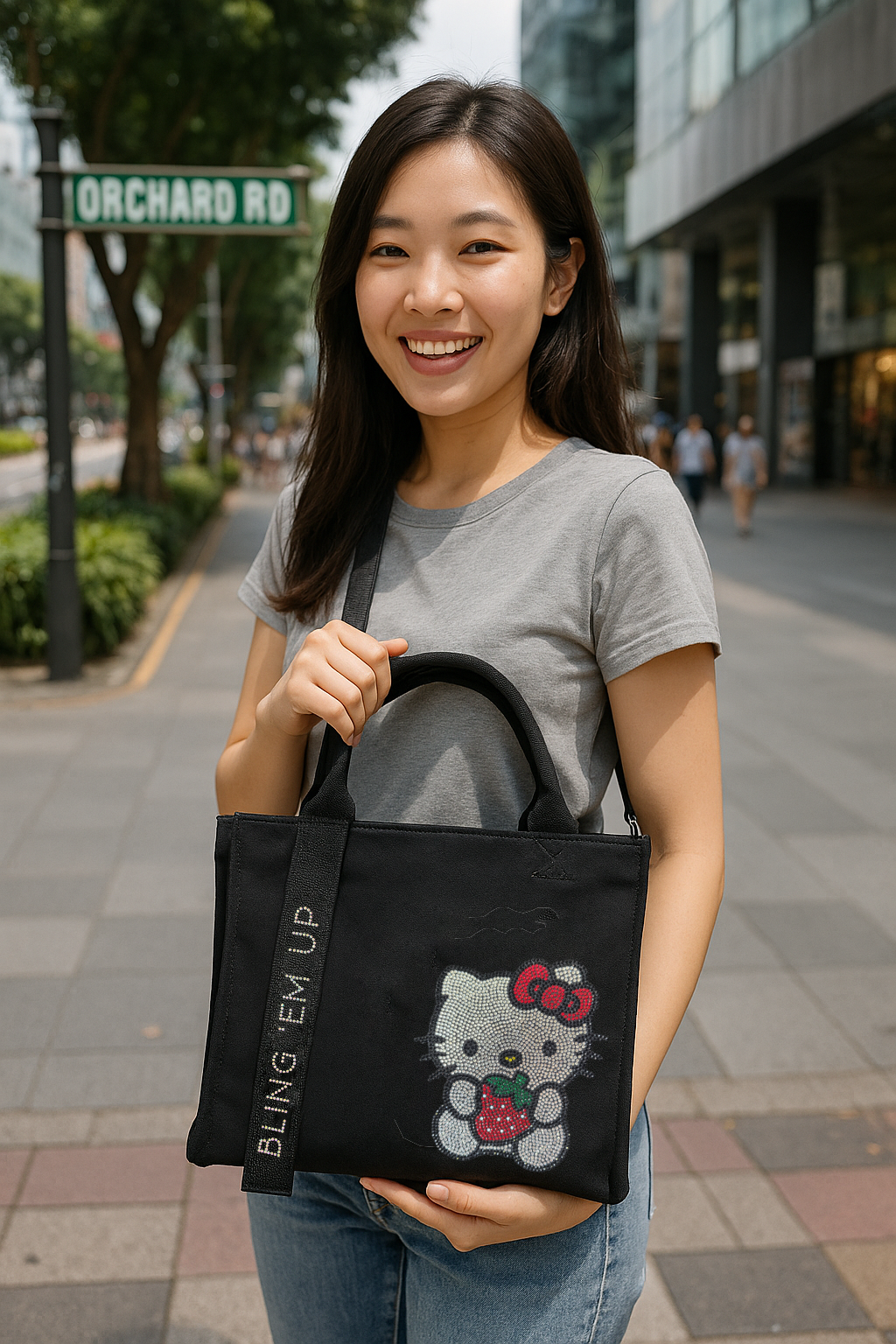 Hello Kitty Strawberry Rhinestone Bag (Small Stones